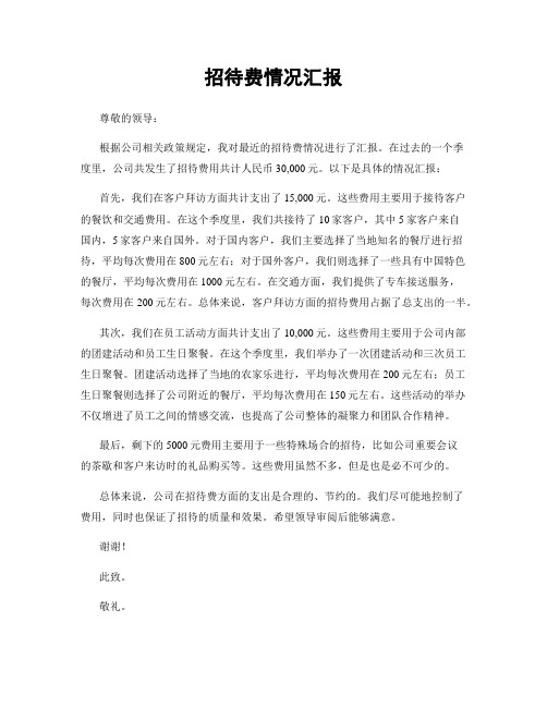 招待费情况汇报
