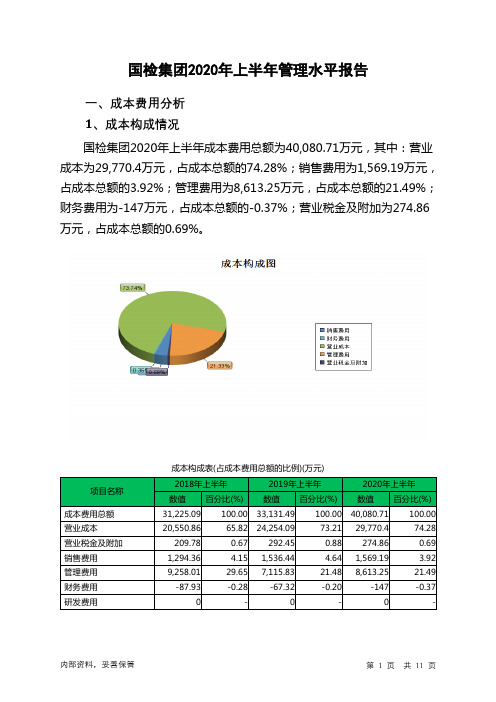 国检集团2020年上半年管理水平报告
