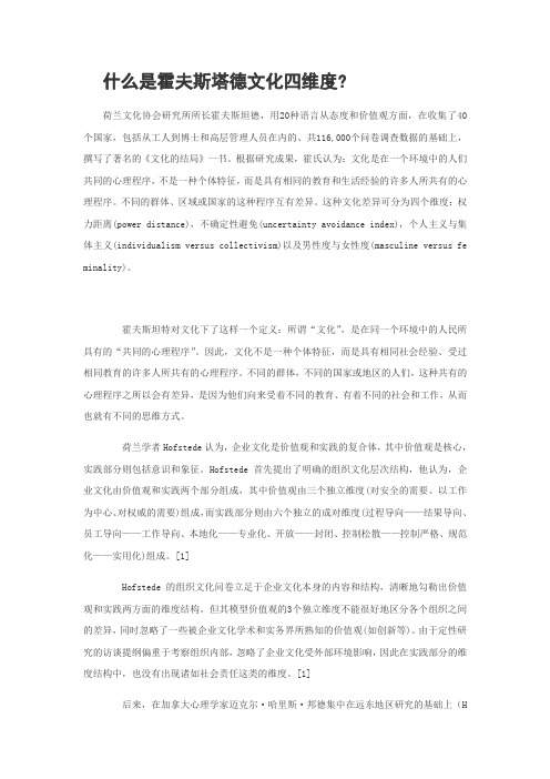 什么是霍夫斯塔德文化四维度