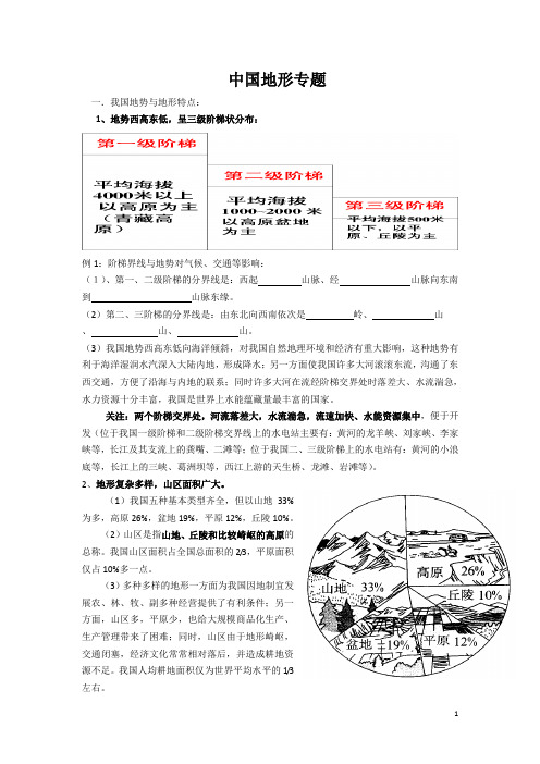 中国地形专题(精练)