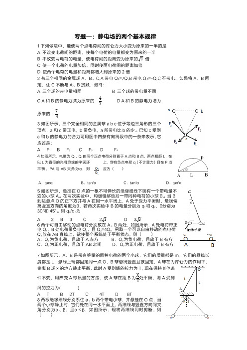 高中物理专题训练专题全
