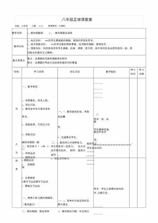 八年级足球优质课教案.doc