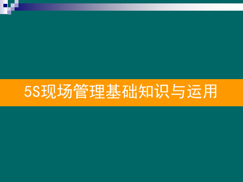 5S现场管理基础知识与运用