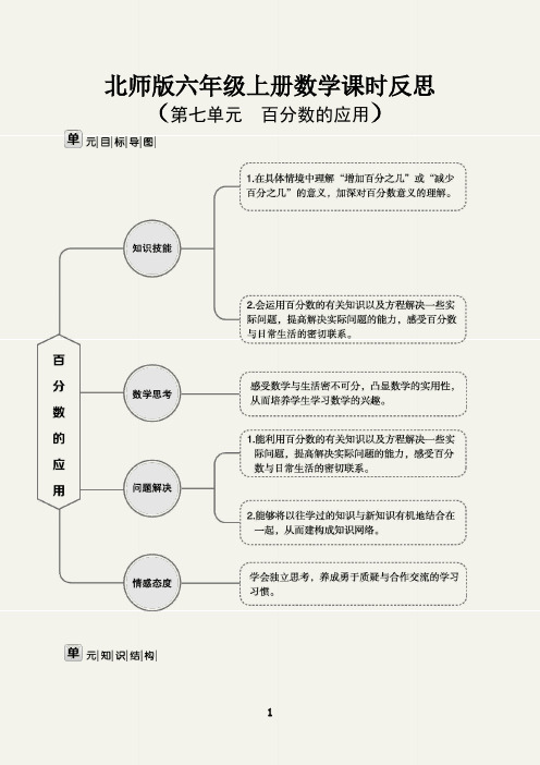 六年级数学上册第七单元百分数的应用课时反思(北师版)