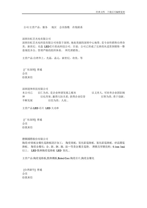 LED外延及LED芯片企业名录(最全)