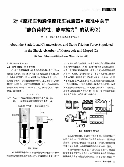 对《摩托车和轻便摩托车减震器》标准中关于“静负荷特性、静摩擦力”的认识(2)