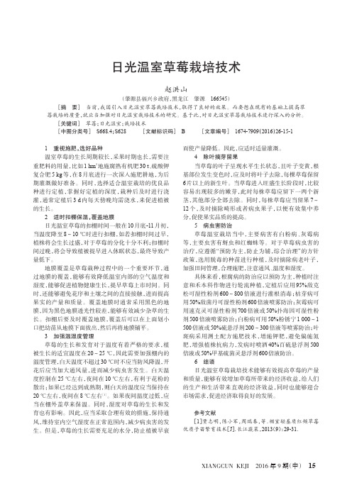 日光温室草莓栽培技术