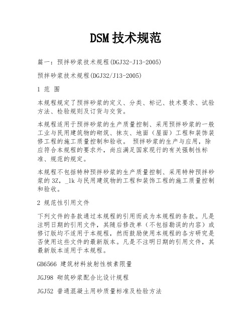 DSM技术规范