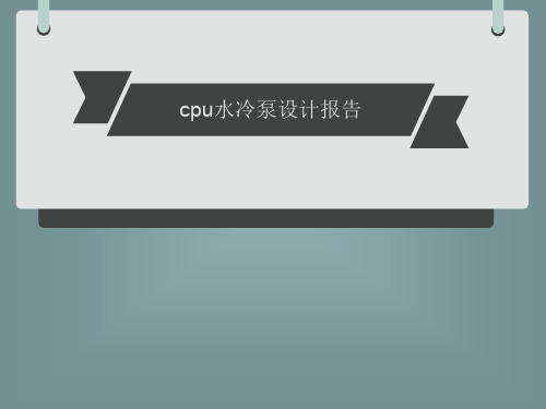 cpu水冷泵资料(PPT文档)