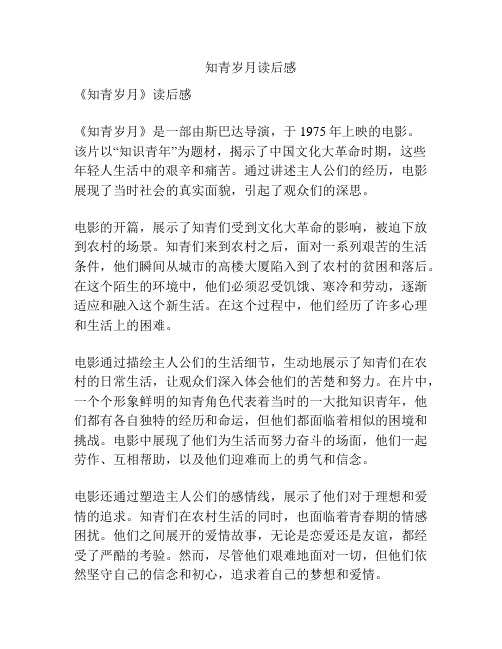 知青岁月读后感