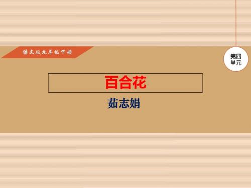 百合花PPT课件及作业课件(九下语文版第15课)