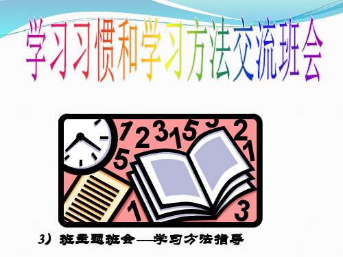 高中学习方法学习习惯主题班会精品PPT课件