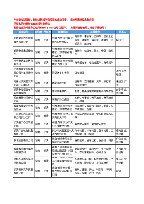 2020新版湖南省长沙货车工商企业公司名录名单黄页大全42家