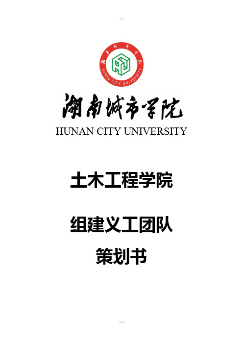 组建义工团队策划书(定稿)