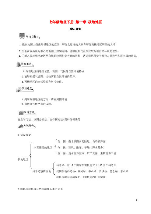 七年级地理下册 第十章 极地地区导学案 (新版)新人教