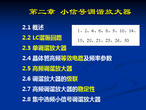小信号调谐放大器