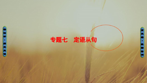 2018高三英语浙江专版一轮复习课件第2部分 专题7 定语从句 精品