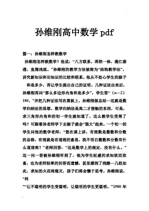 孙维刚高中数学