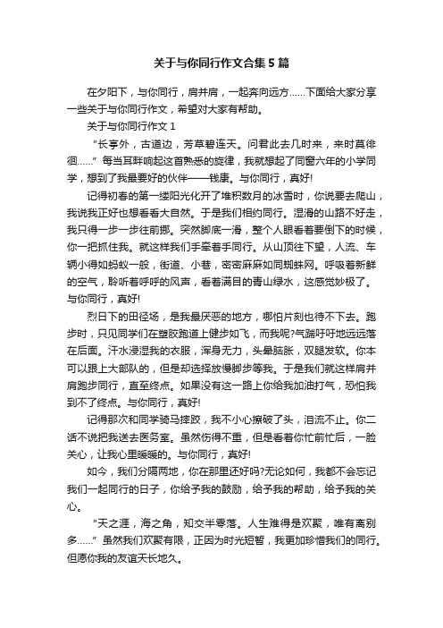关于与你同行作文合集5篇