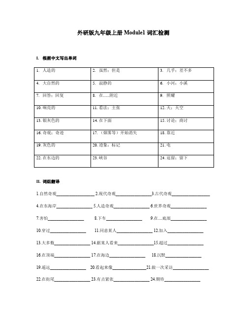 Module 1 词汇 语法练习 外研版英语九年级上册(含答案)