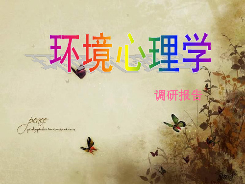 武汉大学环境心理学调研(课堂PPT)