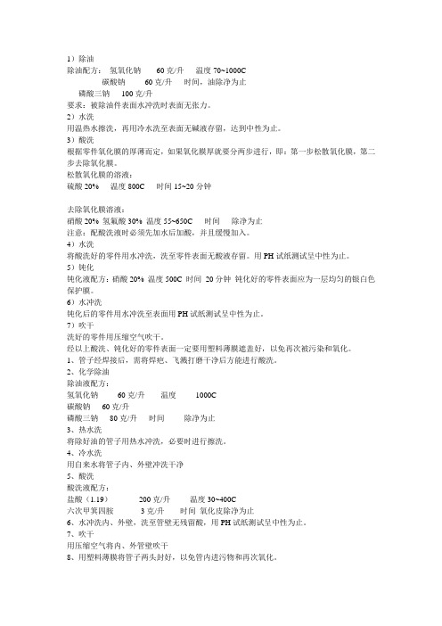 酸洗标准大全