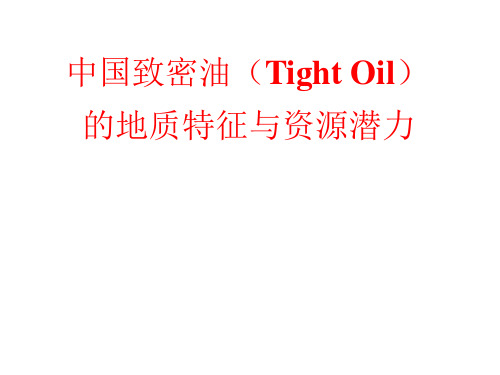 中国致密油(TightOil)的地质特征与资源潜力