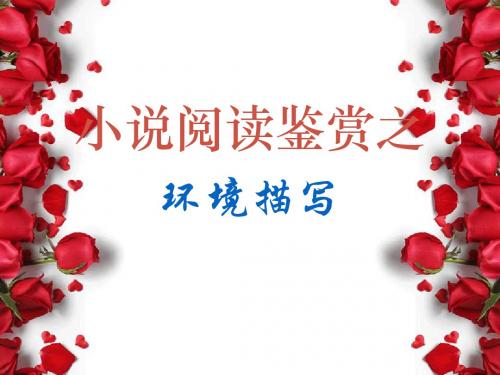 小说环境描写的作用