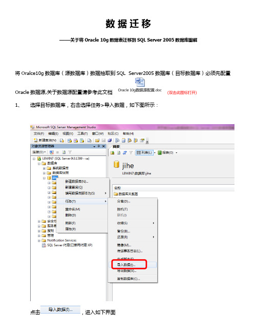 关于将Oracle 10g数据表迁移到SQL Server 2005数据库图解