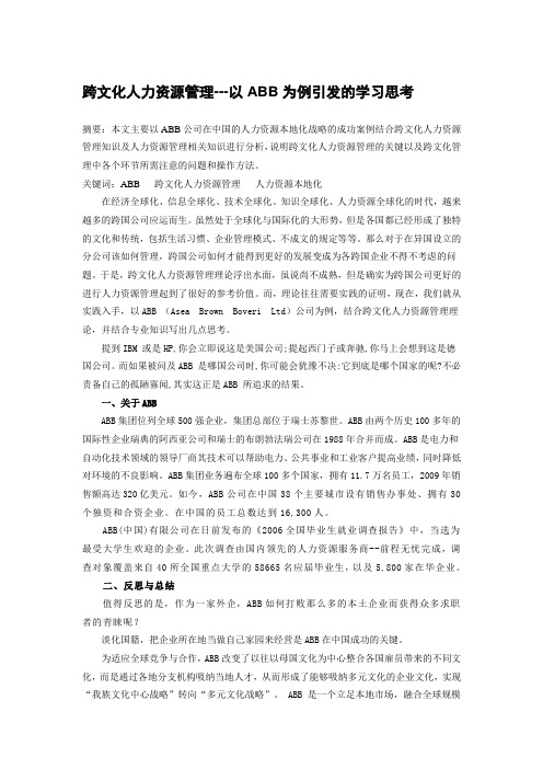 ABB跨文化人力资源管理