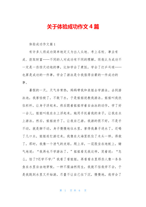 关于体验成功作文4篇