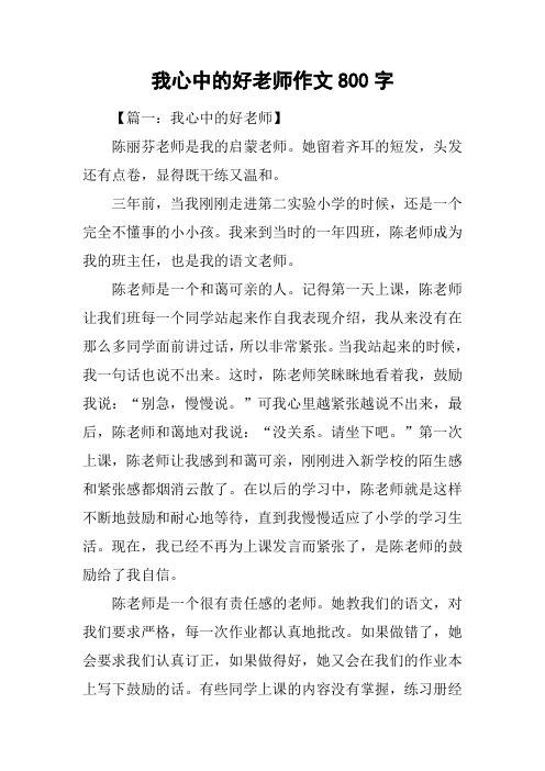 我心中的好老师作文800字