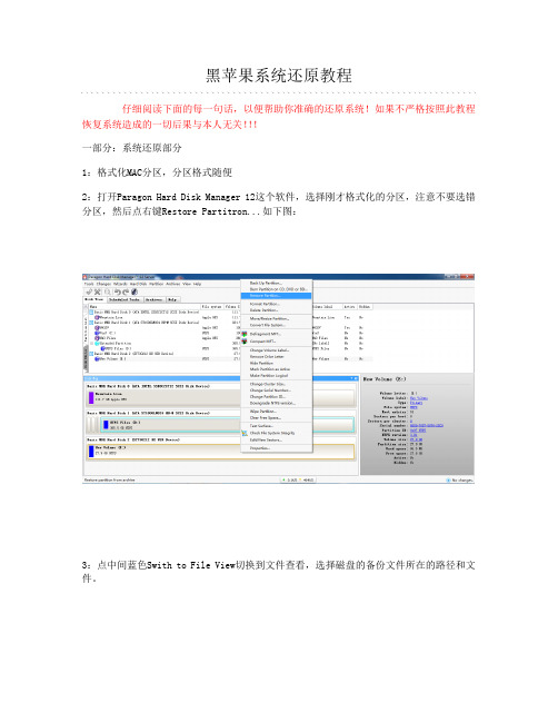 黑苹果之家系统还原教程