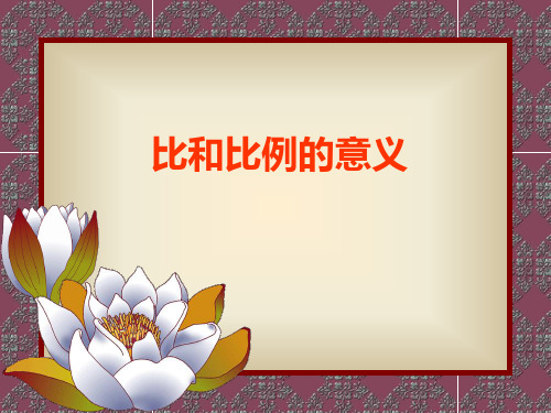 六年级上册数学课件-3.7 比和比例的意义丨苏教版(共11张PPT)