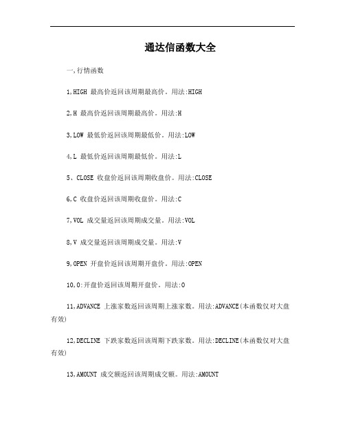 通达信函数大全