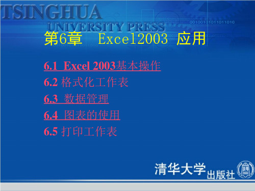 《办公自动化教程》第6章Excel2003 应用