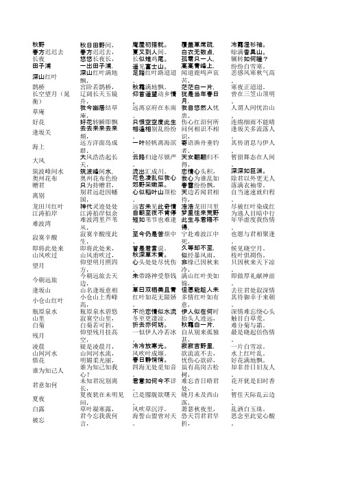 百人一首一览