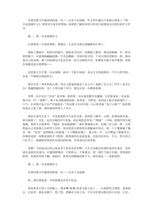 第一次走夜路作文(五篇)