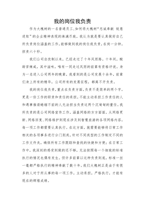 我的岗位我负责