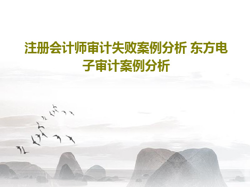 注册会计师审计失败案例分析 东方电子审计案例分析共68页文档
