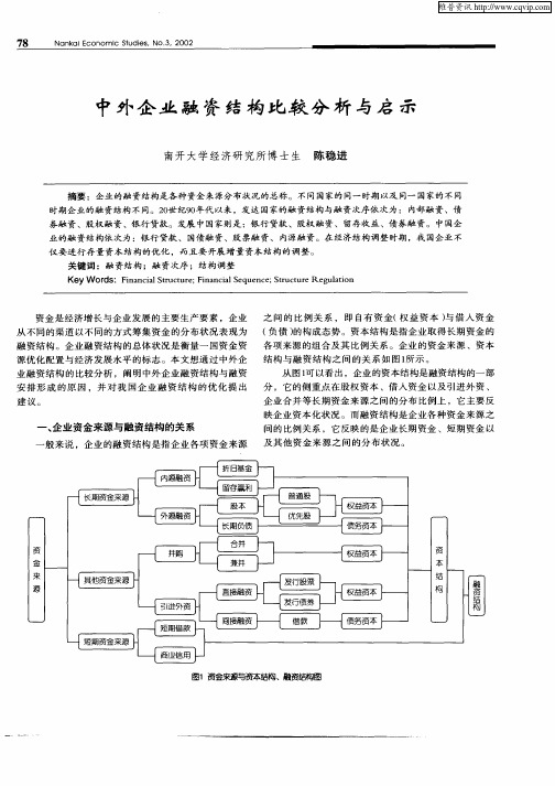 中外企业融资结构比较分析与启示