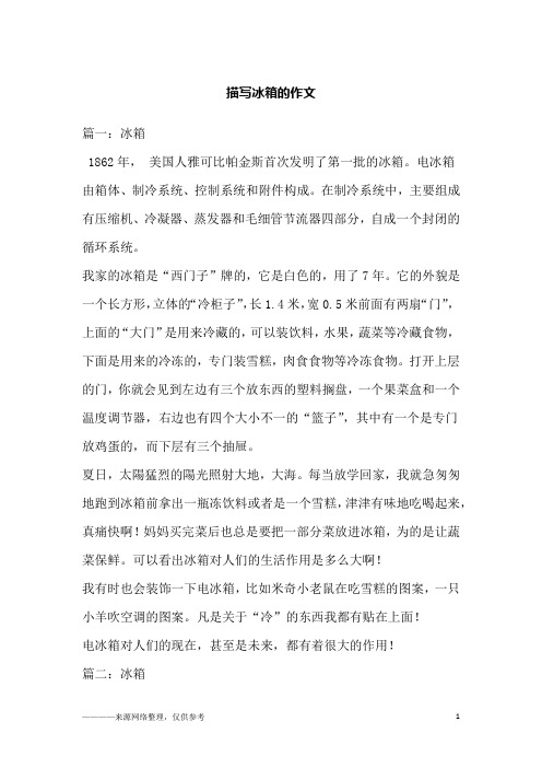 描写冰箱的作文