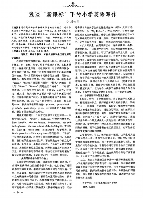 浅谈“新课标”下的小学英语写作