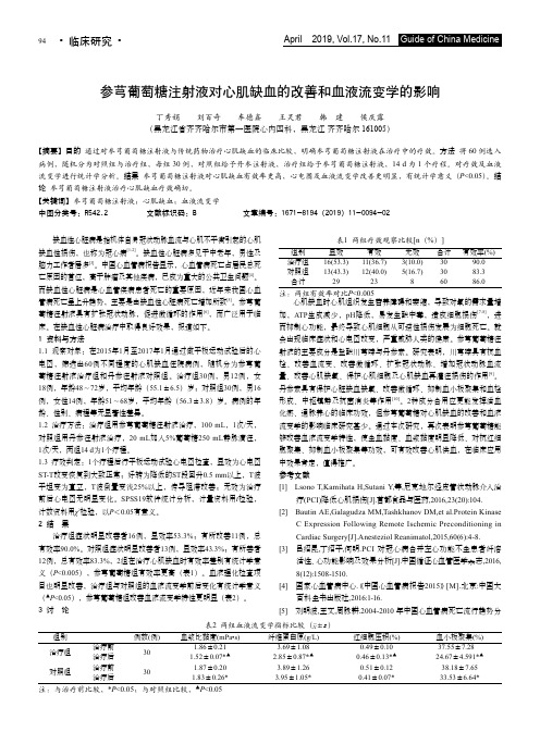 参芎葡萄糖注射液对心肌缺血的改善和血液流变学的影响