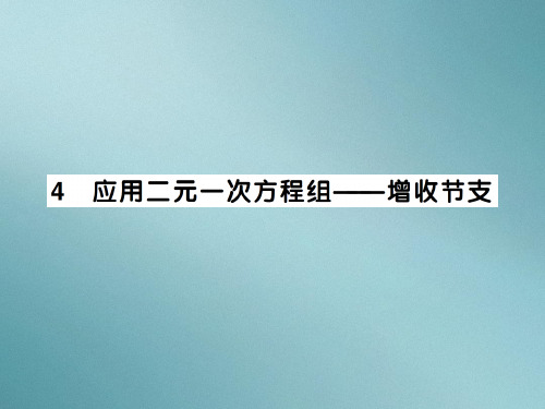 5.4应用二元一次方程组——增收节支-2020秋八年级北师大版数学上册作业课件