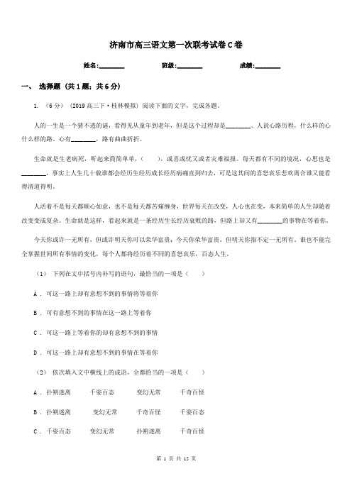 济南市高三语文第一次联考试卷C卷