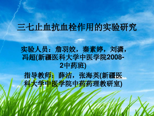 三七止血抗血栓作用的实验研究