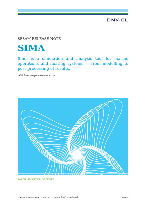 SESAM Release Note SIMA V4.1.0说明书