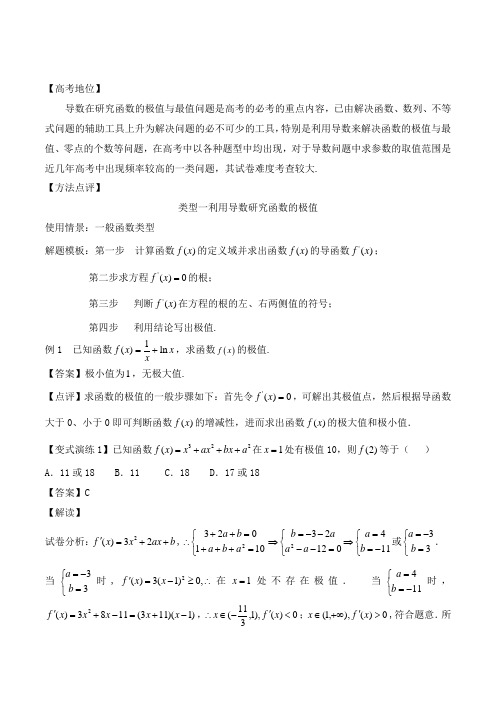 导数与函数极值、最值问题