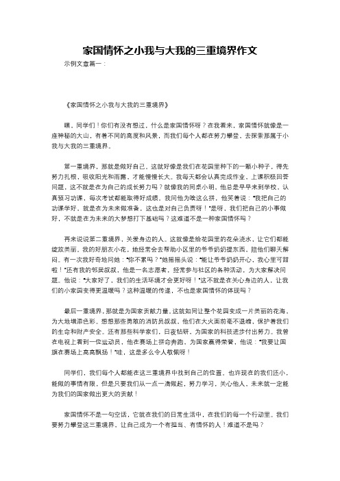 家国情怀之小我与大我的三重境界作文